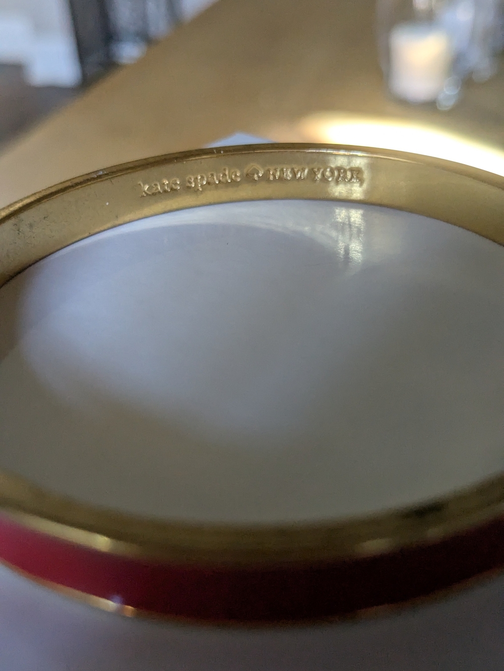 Kate Spade Gold-Tone Red Enamel Bangle Bracelet - Picture 3 of 3